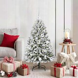 vidaXL Umestno božično drevo Zelena in Bela 120 cm PVC in kovina | Shoptok.si