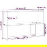  Polica za knjige crni hrast 100x24x63 cm od konstruiranog drveta | shoptok.hr