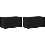  Set TV komoda 2 pcs Crna 60 x 30 x 30 cm Konstruirano drvo | shoptok.hr