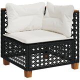  4-dijelni set vrtnih sofa od poliratana s jastucima crni | shoptok.hr