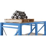 LISTA regal z izvlečnim okvirjem za težka bremena, širina uvleka 1290 mm, globina 860 mm, osnovni regal, svetlo modra | Shoptok.si