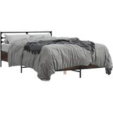  Okvir kreveta smeđi hrast 140x200cm konstruirano drvo i metal | shoptok.hr
