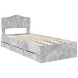  Krevetna konstrukcija s ladicama Betonski sivi 90 x 200 cm Siva 206 x 93 x 90 cm | Shoptok.si