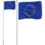 vidaXL Zastava Evrope in drog 6,23 m aluminij | Shoptok.si