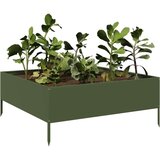 vidaXL Visoka greda olivno zelena 100x100x25 cm jeklo | Shoptok.si