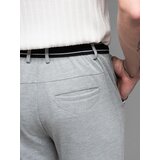 Ombre Men's knitted pants with elastic waistband - light grey | Shoptok.si