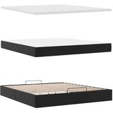 vidaXL Otomanski posteljni okvir z vzmetnico črn 160x200 cm um. usnje | Shoptok.si