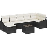 vidaXL set od 8 vrtnih kauča s jastučićima crni poli ratan | shoptok.hr