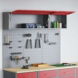  5-delni omarica za orodje in set pegboard, stenska montaža, rdeča kovina, (22048524) | Shoptok.si