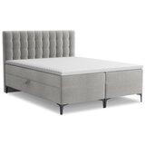 Makamii Svetlo siva boxspring postelja s prostorom za shranjevanje 180x200 cm Puhala – Cene