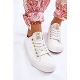 EVENTO Women's Classic Sneakers White And Gold Ecoma | Shoptok.si
