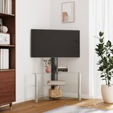 vidaXL Kotno TV stojalo 3-nadstropno za 32-70" črno in srebrno Cene