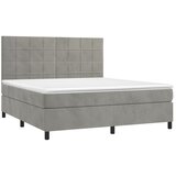  box spring s madracem LED svjetlosivi 160x200 cm baršun | shoptok.hr