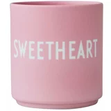 Design Letters ružičasta porculanska šalica Sweetheart, 300 ml