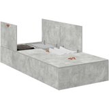 vidaXL Postelja Betonsko siva Beton Enojna Shranjevanje Okvir postelje, (22067428) | Shoptok.si