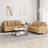  2-dijelni set sofa s jastucima smeđi baršunasti Cijene
