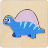  Lesena sestavljanka z motivi dinozavrov 11 x 11 cm - vzorec pošljemo naključno | Shoptok.si