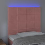  LED uzglavlje ružičasto 80x5x118/128 cm baršunasto | shoptok.hr