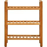 vidaXL Stojalo za čevlje s 3 policami 50x27x60 cm trdna hrastovina | Shoptok.si