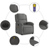  Električni masažni naslonjač od prave kože sivi | shoptok.hr
