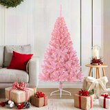 vidaXL Umetna predhodno osvetljena božična jelka Roza 150 cm PVC | Shoptok.si