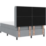 Box Spring Krevet s Madracem i LED Svjetlom Svjetlosiva 160x200 cm Tkanina | shoptok.hr
