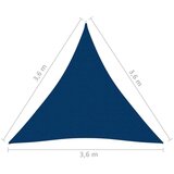 vidaXL Jedro protiv sunca od tkanine trokutasto 3,6x3,6x3,6 m plavo | shoptok.hr