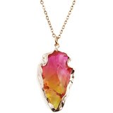 IZMAEL Ogrlica Crystal Stone - Ružičasta / Žuta | shoptok.hr