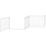vidaXL Vrata za pse s vratašcima 8 panela sklopiva 640 cm drvo topole | shoptok.hr