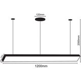  LED luster na sajli LED/32W/230V 4000K, prečnik 120 cm, crne boje | Eponuda.com