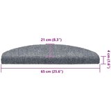 Prostirke za stepenice, samoljepljive, 30 kom., 65x21x4 cm, svijetlo sive, poluokrugle, velike | Eponuda.com