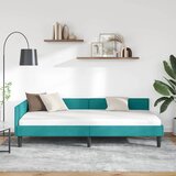  Kutni okvir kreveta s uzglavljem Tirkizna 80 cm x 200 cm Baršun | Eponuda.com