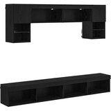 TV stenske enote z LED 6 pcs Črna Orehovina Konstruiran les, (5000132419) | Shoptok.si