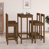 vidaXL Barska garnitura 5-delna medeno rjava trdna borovina | Shoptok.si