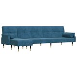 Maison Chic Raztegljiv kavč - Raztegljivi divan L oblike moder 271x140x70 cm žamet, (21729322) | Shoptok.si