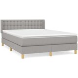 Box spring postelja z vzmetnico svetlo siva 140x200 cm blago, (20723700) | Shoptok.si