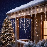 Phenom 59770W – Božićne LED lampice zavjesa 15 m, 600 LED, toplo bijele, 8 programa, timer, IP44, prozirni kabel | shoptok.hr