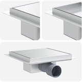  2 u 1 odvod za tuš Srebrno 20 x 20 cm Nehrđajući čelik 304 | shoptok.hr