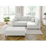 Ropez Bela kotna sedežna garnitura iz tkanine bouclé (desni kot/v obliki črke L) Ariella – | Shoptok.si