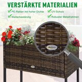  Povišena vrtna gredica cvjetna kutija duboka polica metalni okvir/poli ratan 70 x 30 x 70 cm smeđa/crna | shoptok.hr