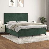  Box spring postelja z vzmetnico temno zelena 180x200 cm žamet | Shoptok.si