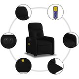  Električni masažni naslonjač na podizanje od tkanine crni | shoptok.hr