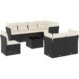  9-dijelni set vrtnih sofa s jastucima crni od poliratana | shoptok.hr
