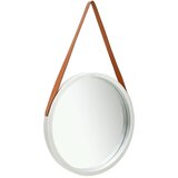  Zidno ogledalo s trakom 50 cm srebrno | shoptok.hr