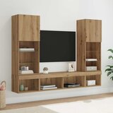 TV zidne jedinice s LED-om Zidne 5 pcs Umjetnički hrast | shoptok.hr