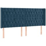  Uzglavlje s ušima tamnoplavo 183x16x118/128 cm baršunasto | shoptok.hr