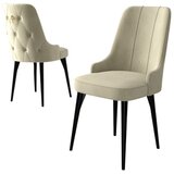 Hanah home set trpezarijskih stolica Enoa 4 kom, krem tkanina Babyface, crne drvene noge | Eponuda.com