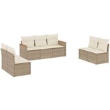 vidaXL 7-dijelni set vrtnih sofa od poliratana s jastucima bež | shoptok.hr