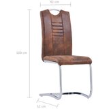  Nihajni jedilni stoli 2 kosa rjavo umetno semiš usnje, (20699914) | Shoptok.si