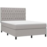  Krevet box spring s madracem svjetlosivi 140x200 cm od tkanine | shoptok.hr